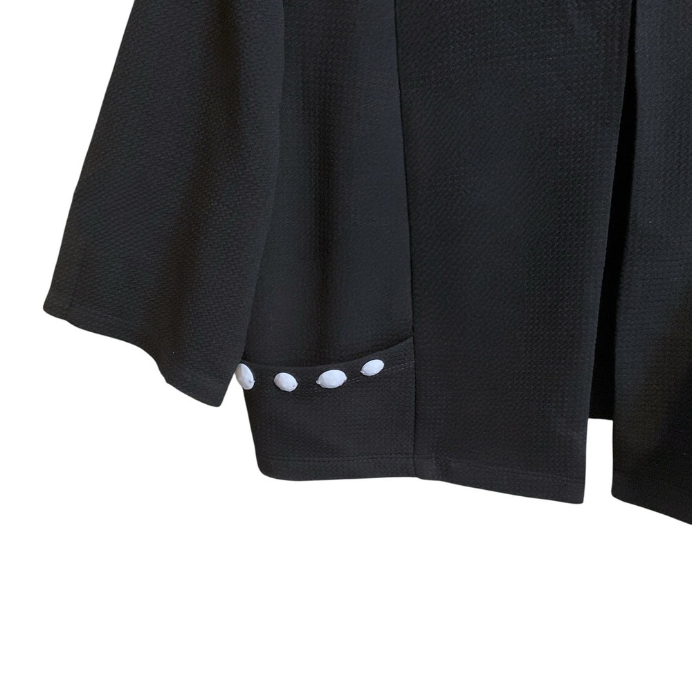 Perceptions Short Jacket Womens Black Open Size 14 Pockets White‎ Buttons - Picture 4 of 10